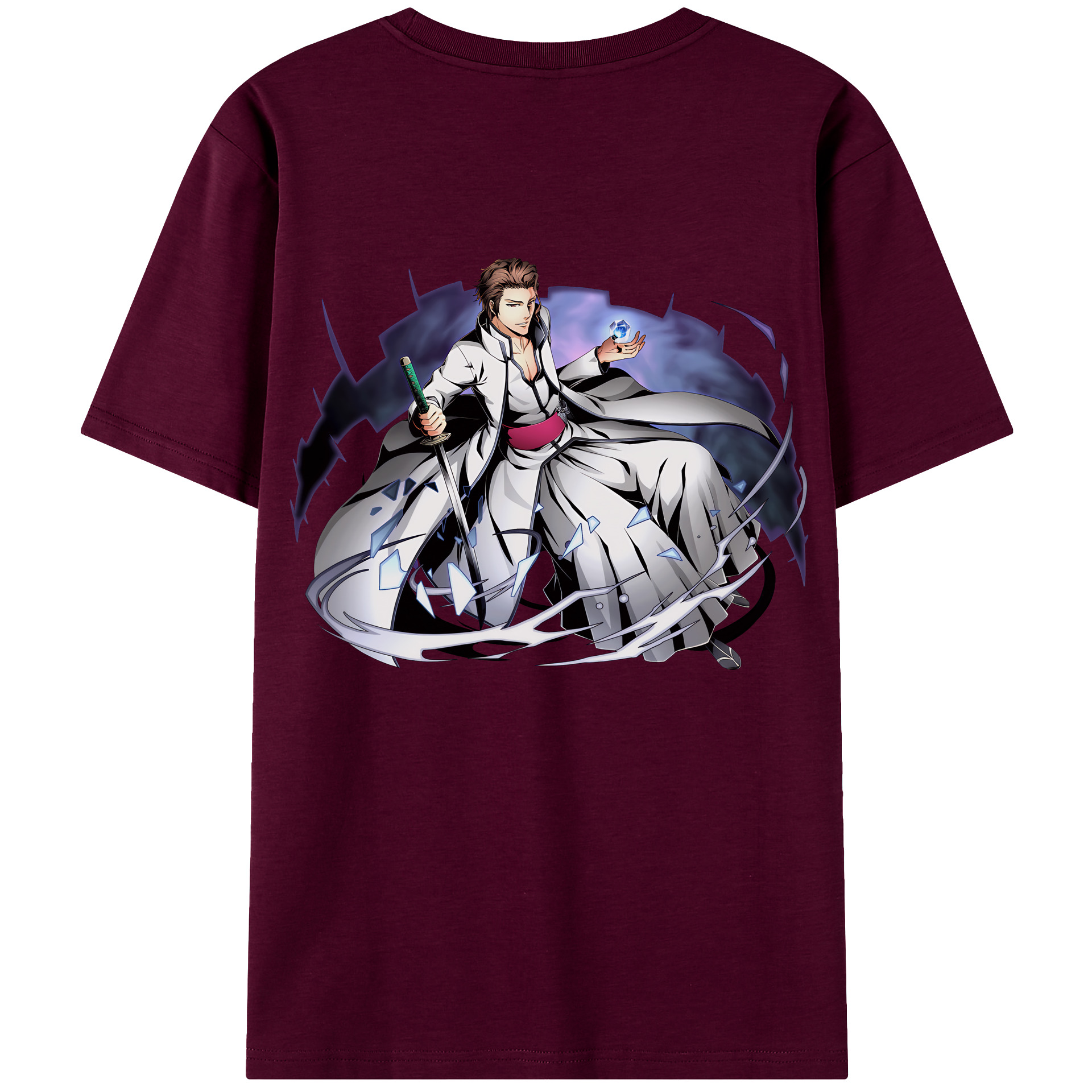 （画像用） ブリーチ 藍染 惣右介（あいぜん そうすけ） BLEACH Aizen Sousuke レディース半袖Tシャツ(バックプリント)